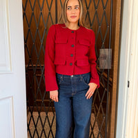 Olivia Tweed Button-Down Shirt Jacket