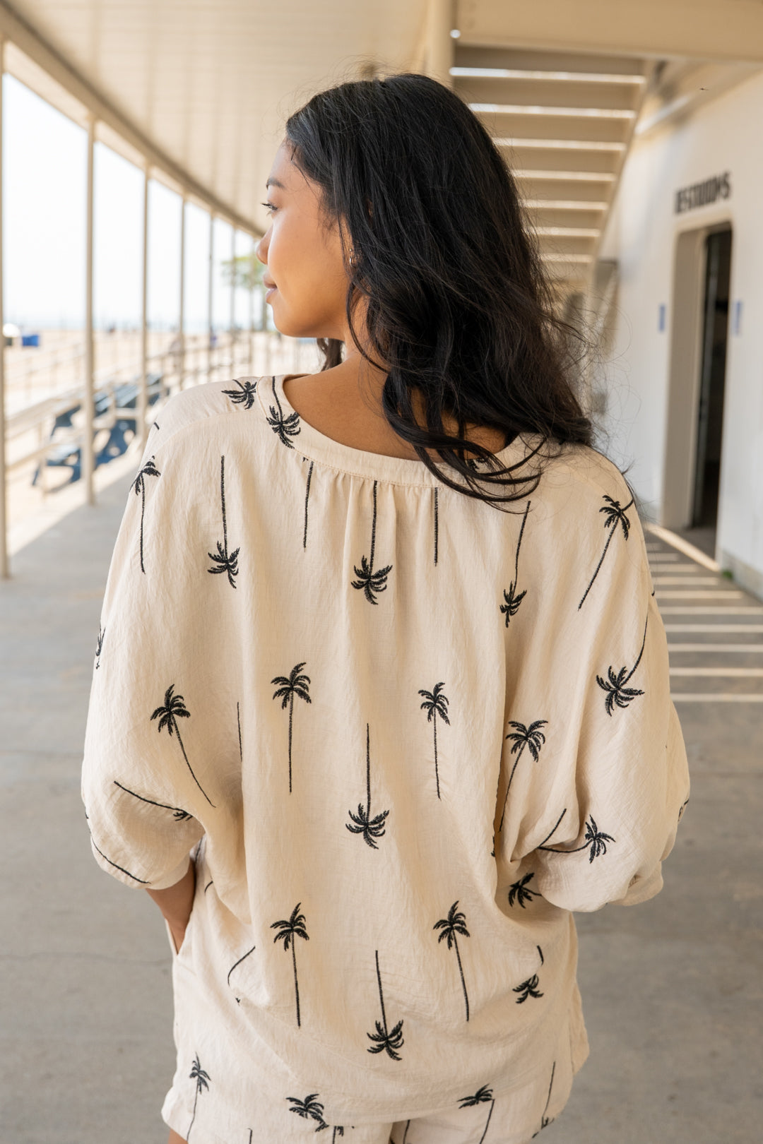 Darya Palm Print Blouse