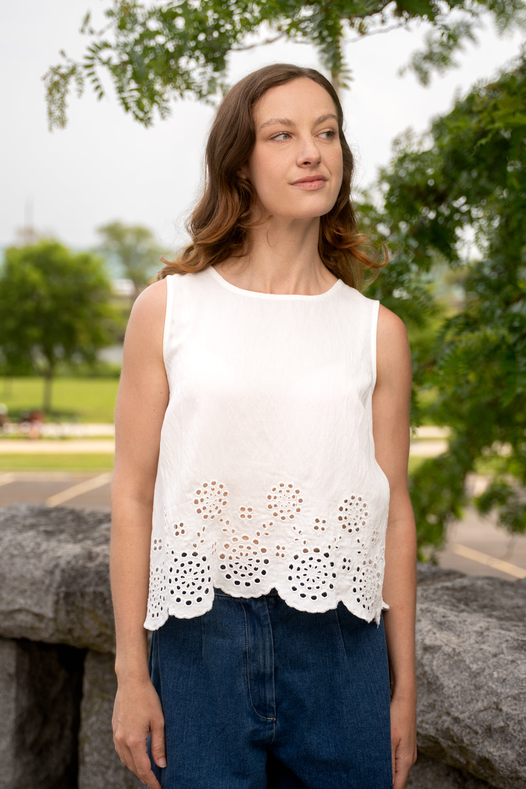 Vivianne White Pattern Blouse