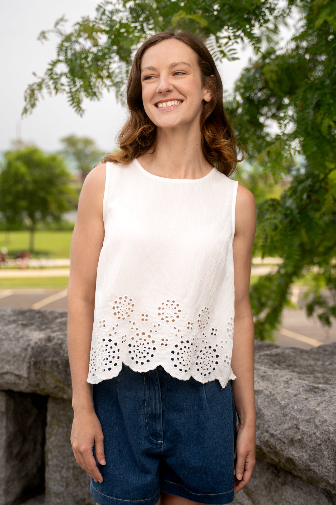 Vivianne White Pattern Blouse