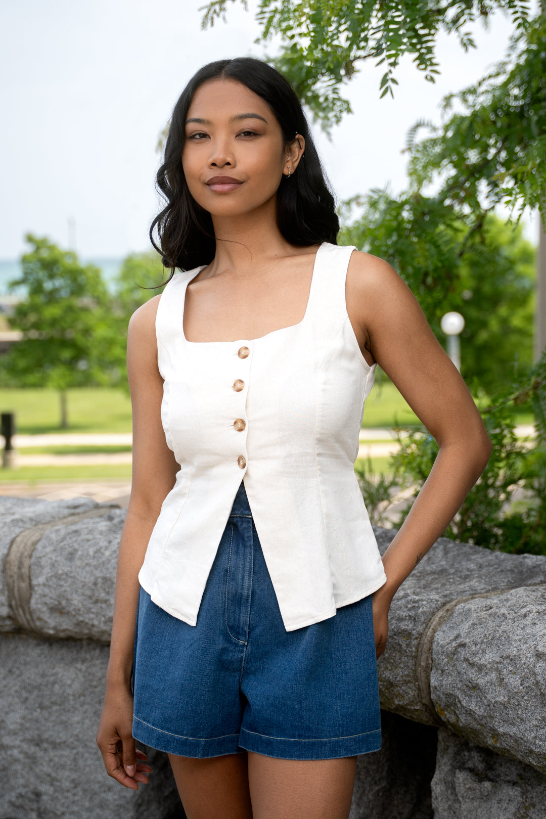 Valentina Linen Vest