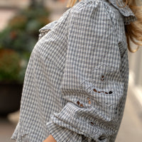 London Check Ruffle Blouse