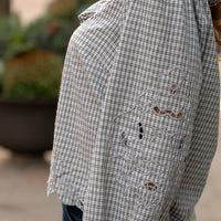 London Check Ruffle Blouse