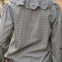 London Check Ruffle Blouse