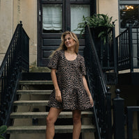 Milan 2-Way Leopard Print Ruffled Mini Dress