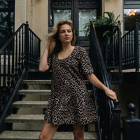 Milan 2-Way Leopard Print Ruffled Mini Dress