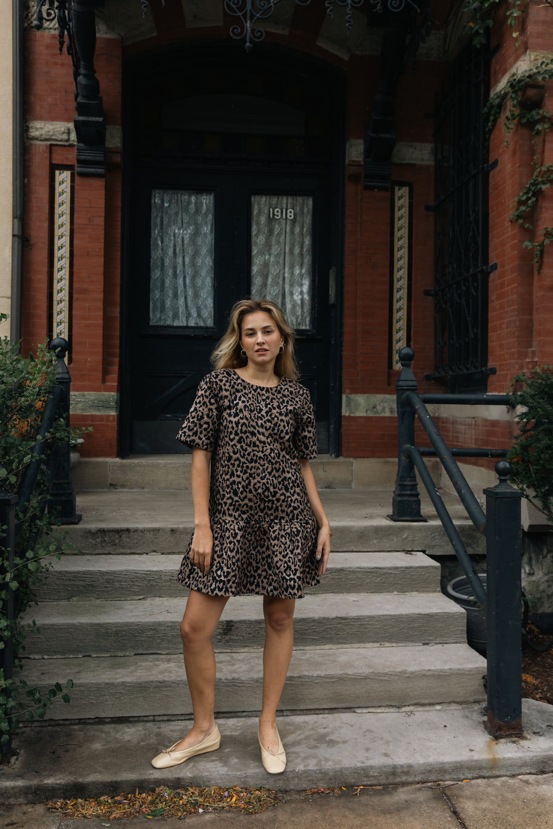 Milan 2-Way Leopard Print Ruffled Mini Dress