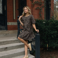 Milan 2-Way Leopard Print Ruffled Mini Dress