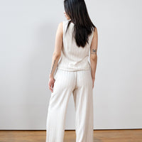 Spain Pinstripe Wide Leg Linen Pants (Matching Set)