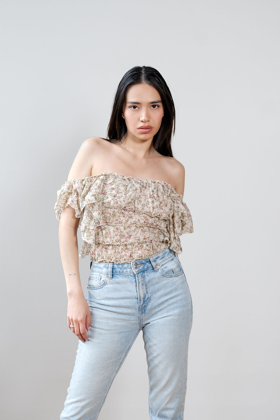 Marina Floral Ruffle Bodysuit
