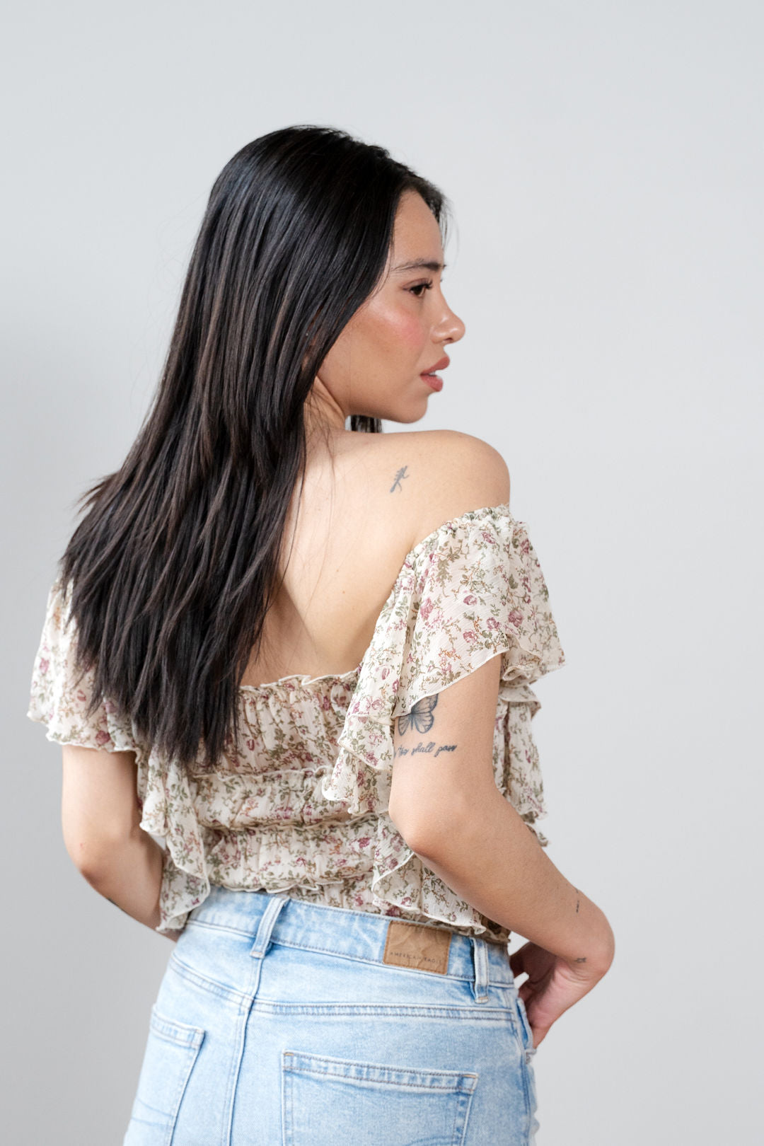 Marina Floral Ruffle Bodysuit