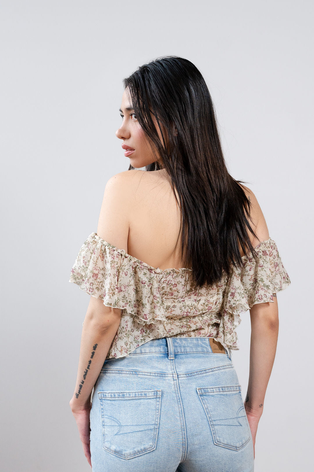 Marina Floral Ruffle Bodysuit