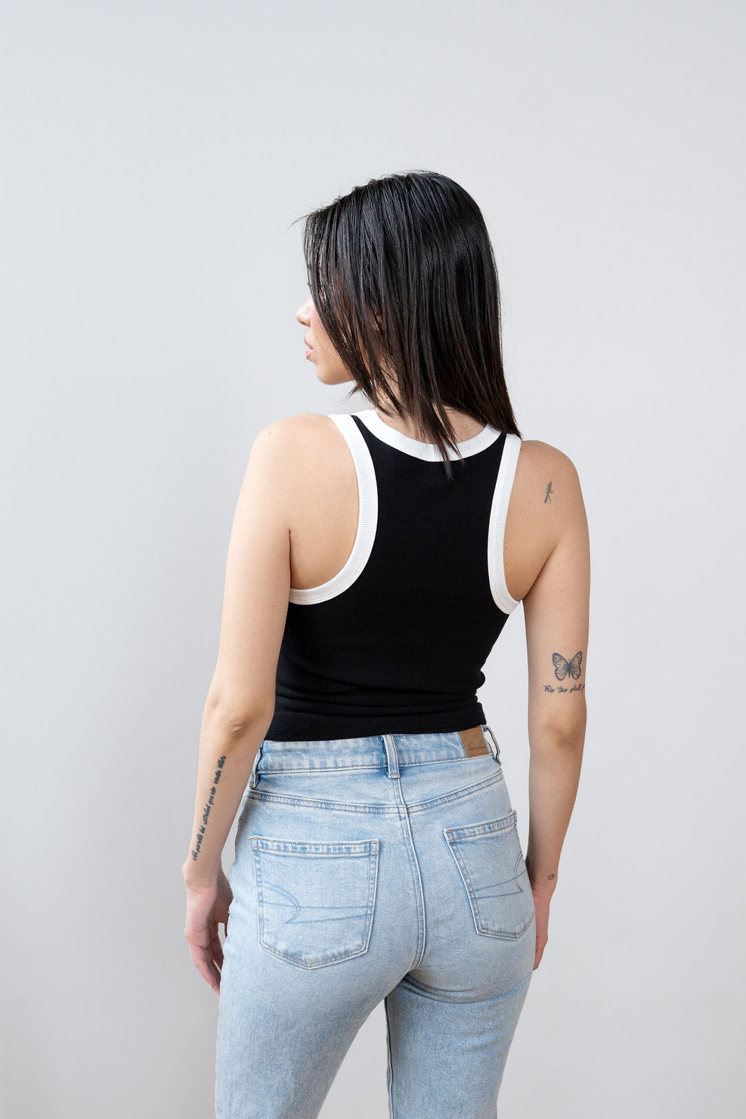 Noor Contrast Trim Racerback Knit Tank
