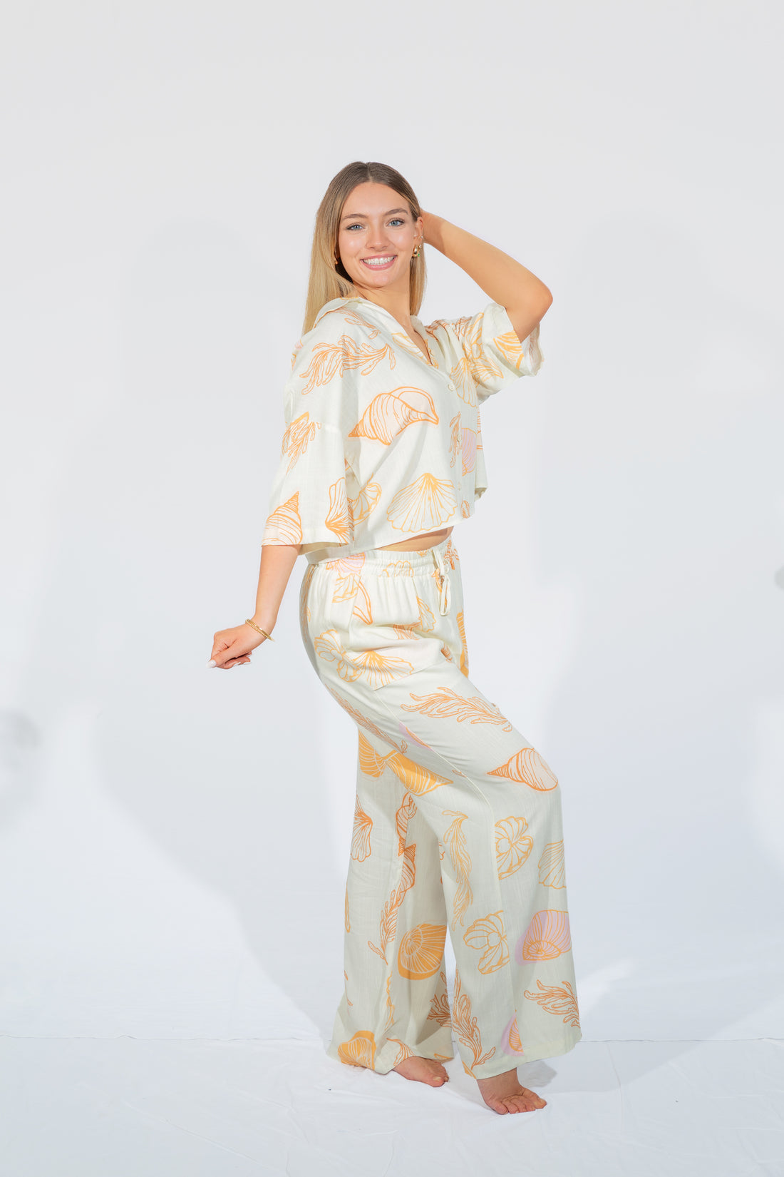 Copacabana Printed Shirt Top and Pants Set