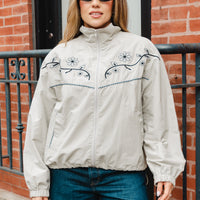 Noel Floral Embroidered Windbreaker