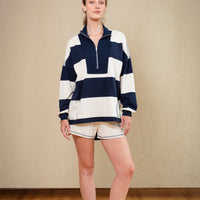 Whitney Stripe Half-Zip Sweater