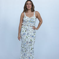Celeste Floral Linen Corset Top (set)