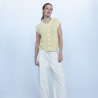 Melina Butter Yellow Sleeveless Cardigan
