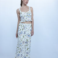 Celeste Floral Linen Corset Top (set)