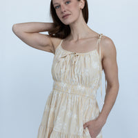 Coralie Embroidered Stripe Midi Dress