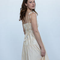Coralie Embroidered Stripe Midi Dress