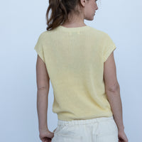 Melina Butter Yellow Sleeveless Cardigan