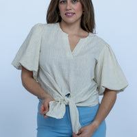 Vienne Tie Front Stripe Blouse
