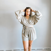 Camila Olive Long Sleeve Crop Top