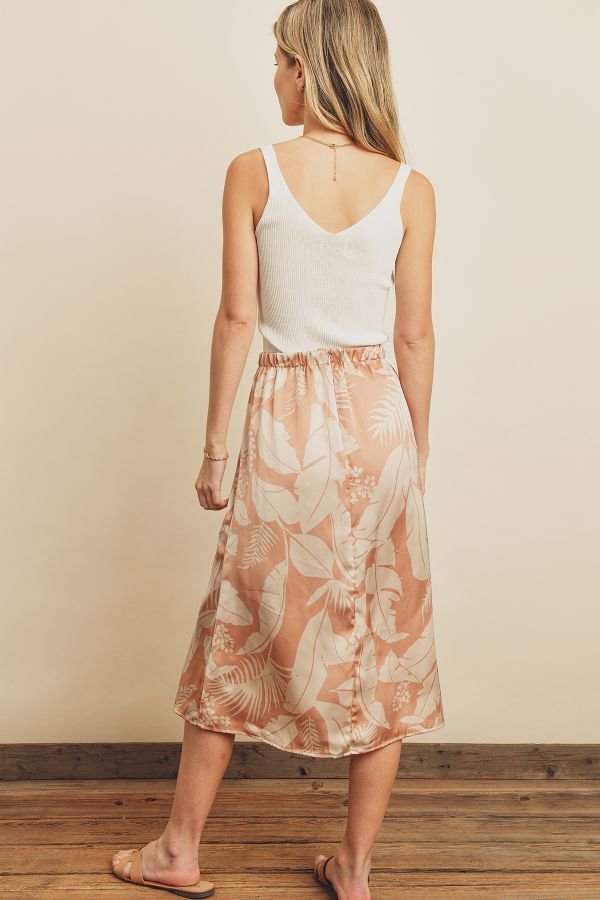 Down In Palm Beach A-Line Midi Skirt