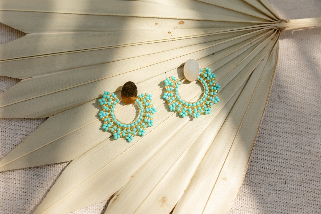 Venice Small beaded Circle Earrings