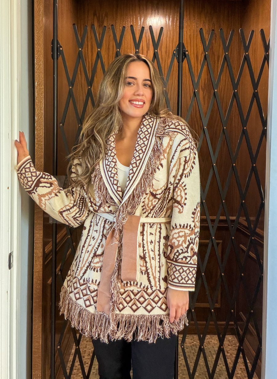 Hazel Fringe Wrap Cardigan