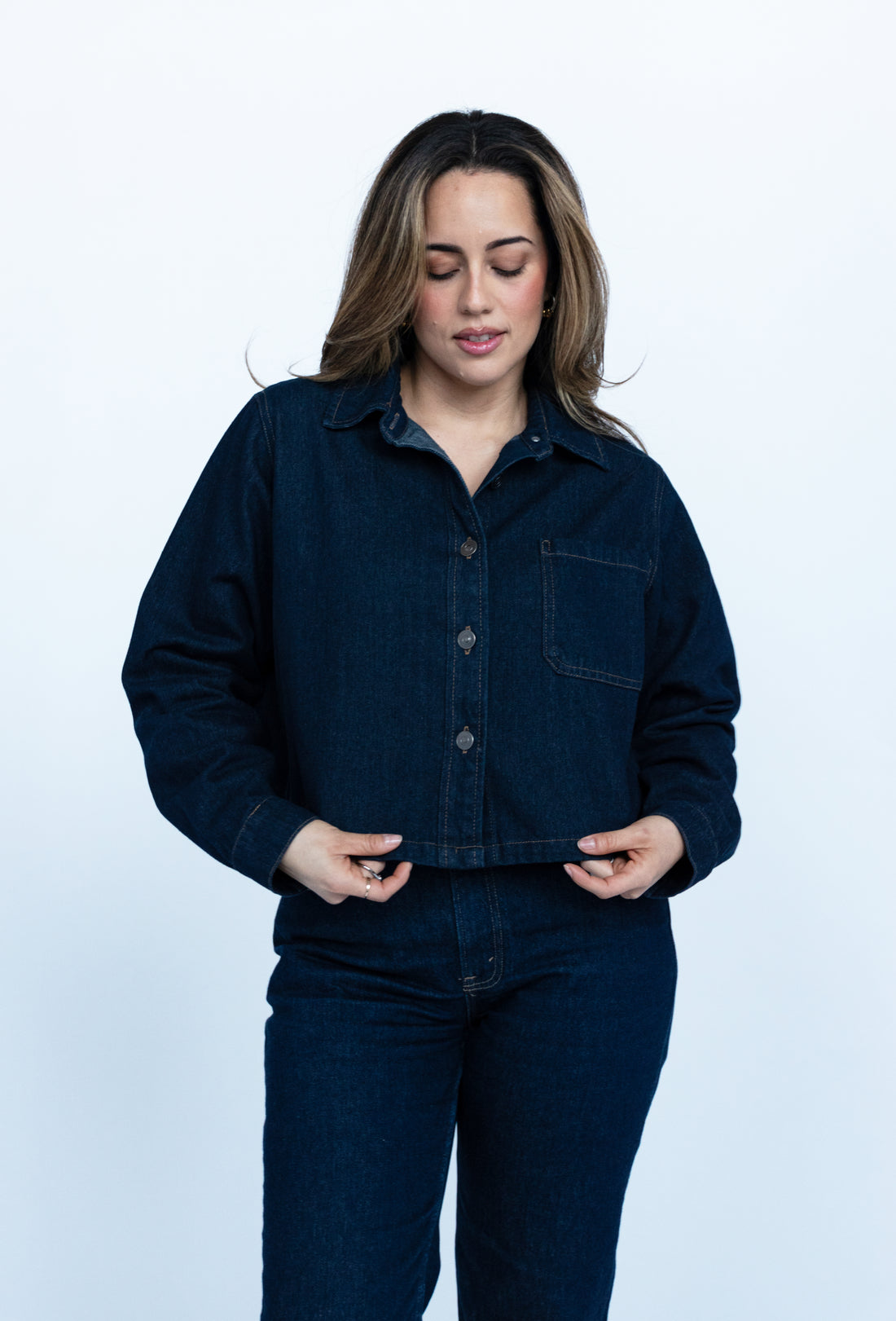 SoHo Cropped Denim Shirt Jacket