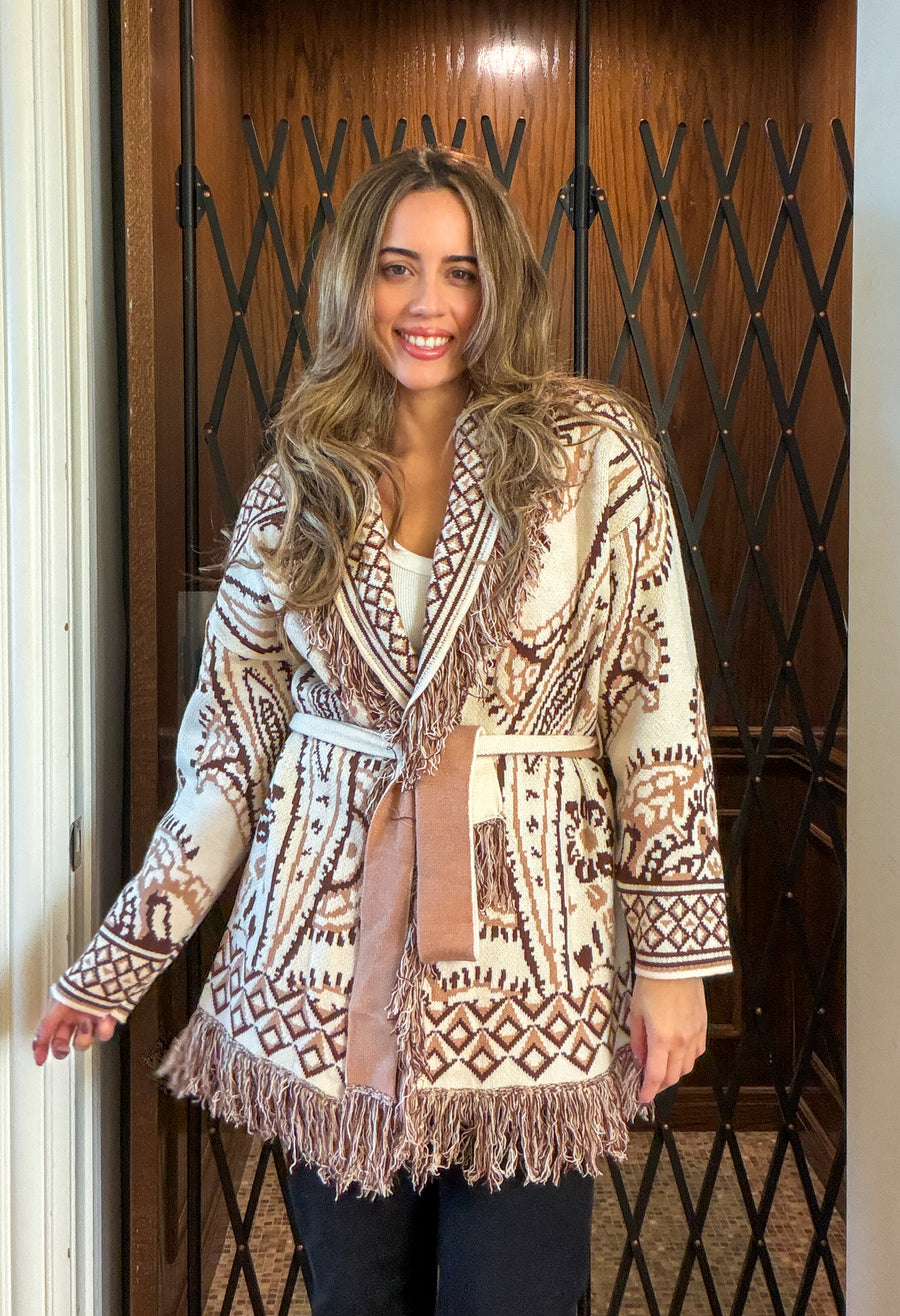 Hazel Fringe Wrap Cardigan