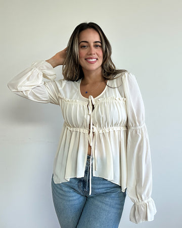 Geneva Chiffon Bow Blouse