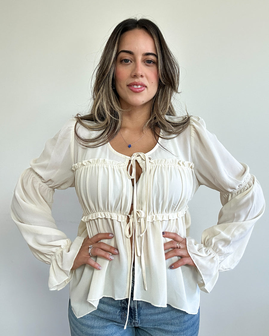 Geneva Chiffon Bow Blouse