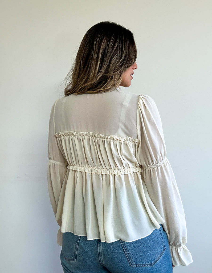 Geneva Chiffon Bow Blouse