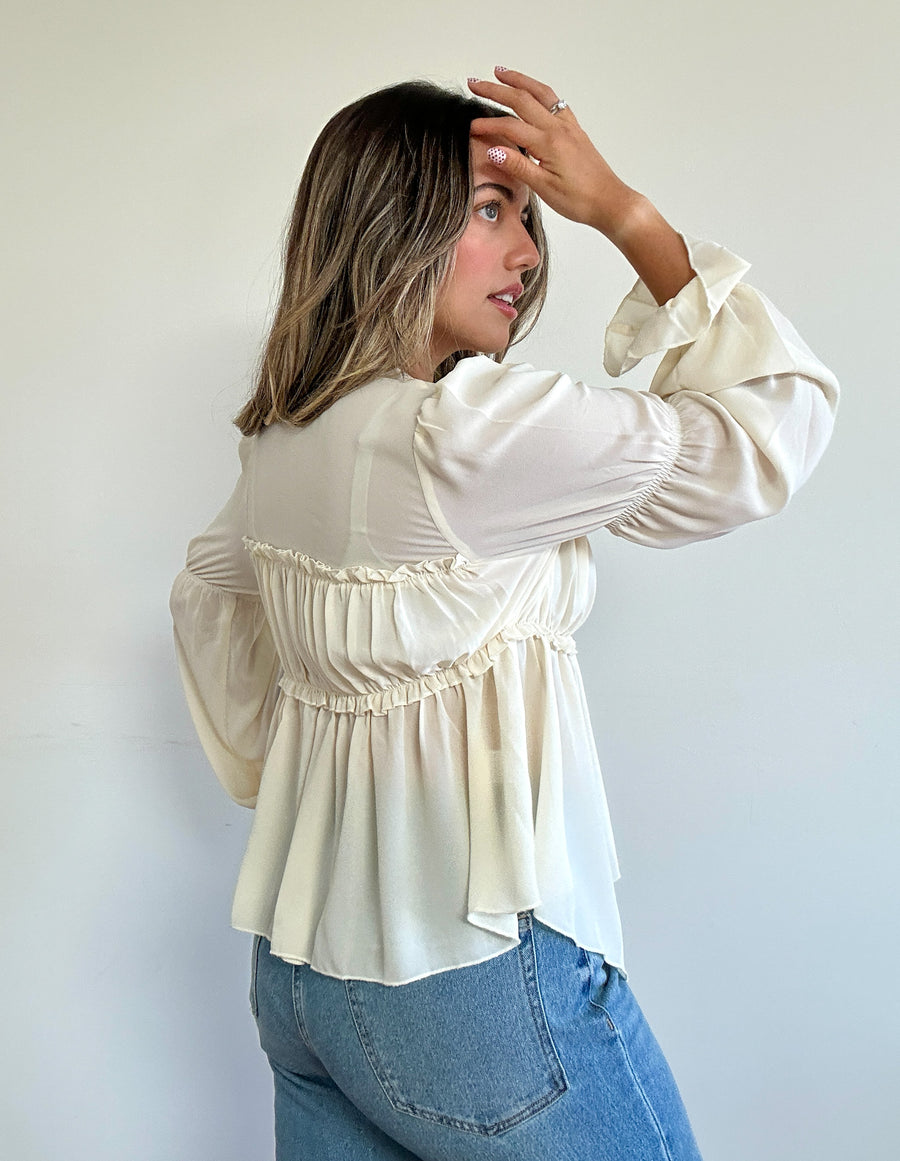 Geneva Chiffon Bow Blouse