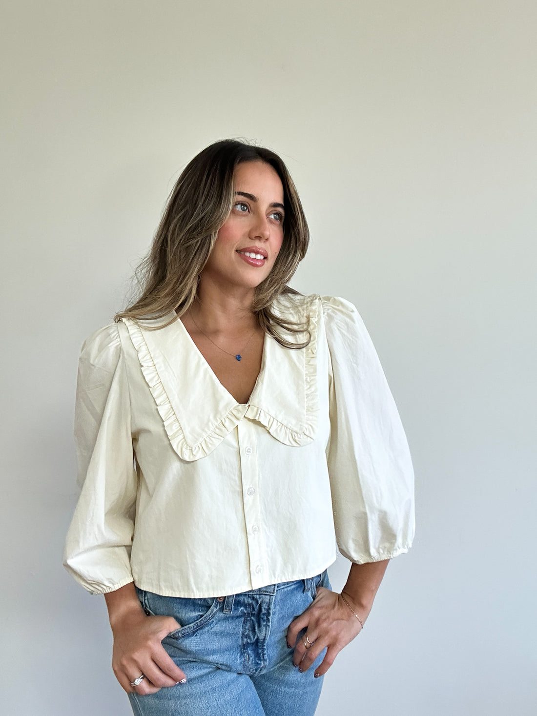Vienna Pleated Collar Blouse