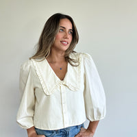 Vienna Pleated Collar Blouse