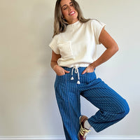 Antwerp Pinstripe Barrel Jeans