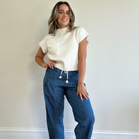 Antwerp Pinstripe Barrel Jeans