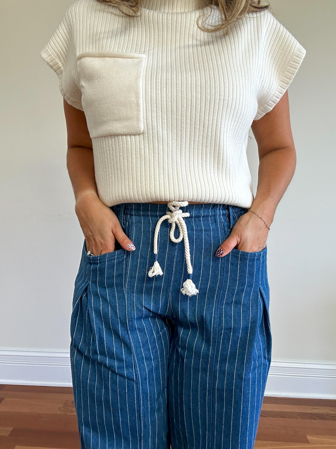 Antwerp Pinstripe Barrel Jeans