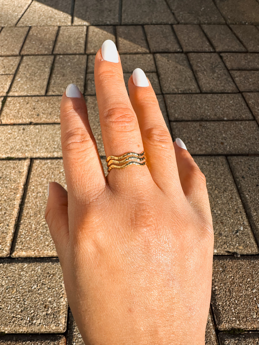Waves Gold Ring