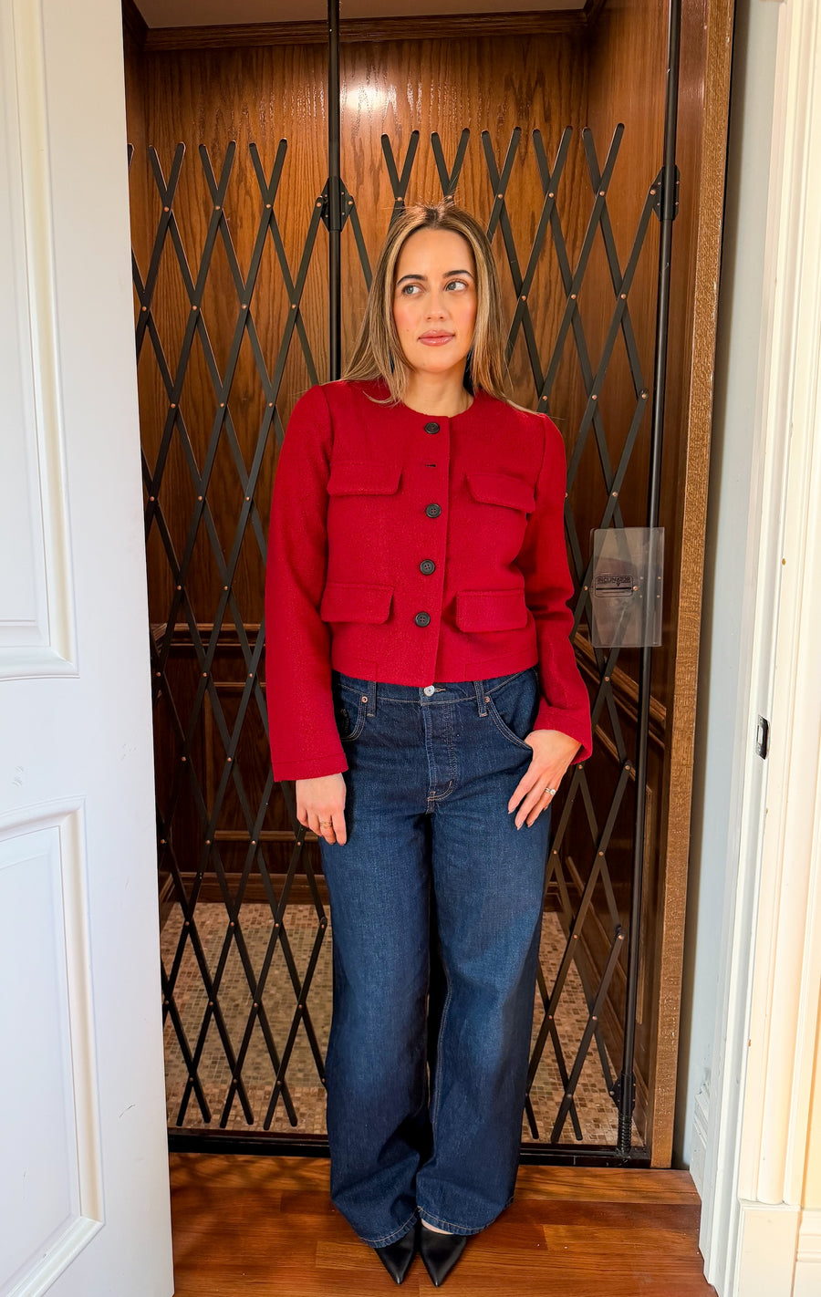 Olivia Tweed Button-Down Shirt Jacket