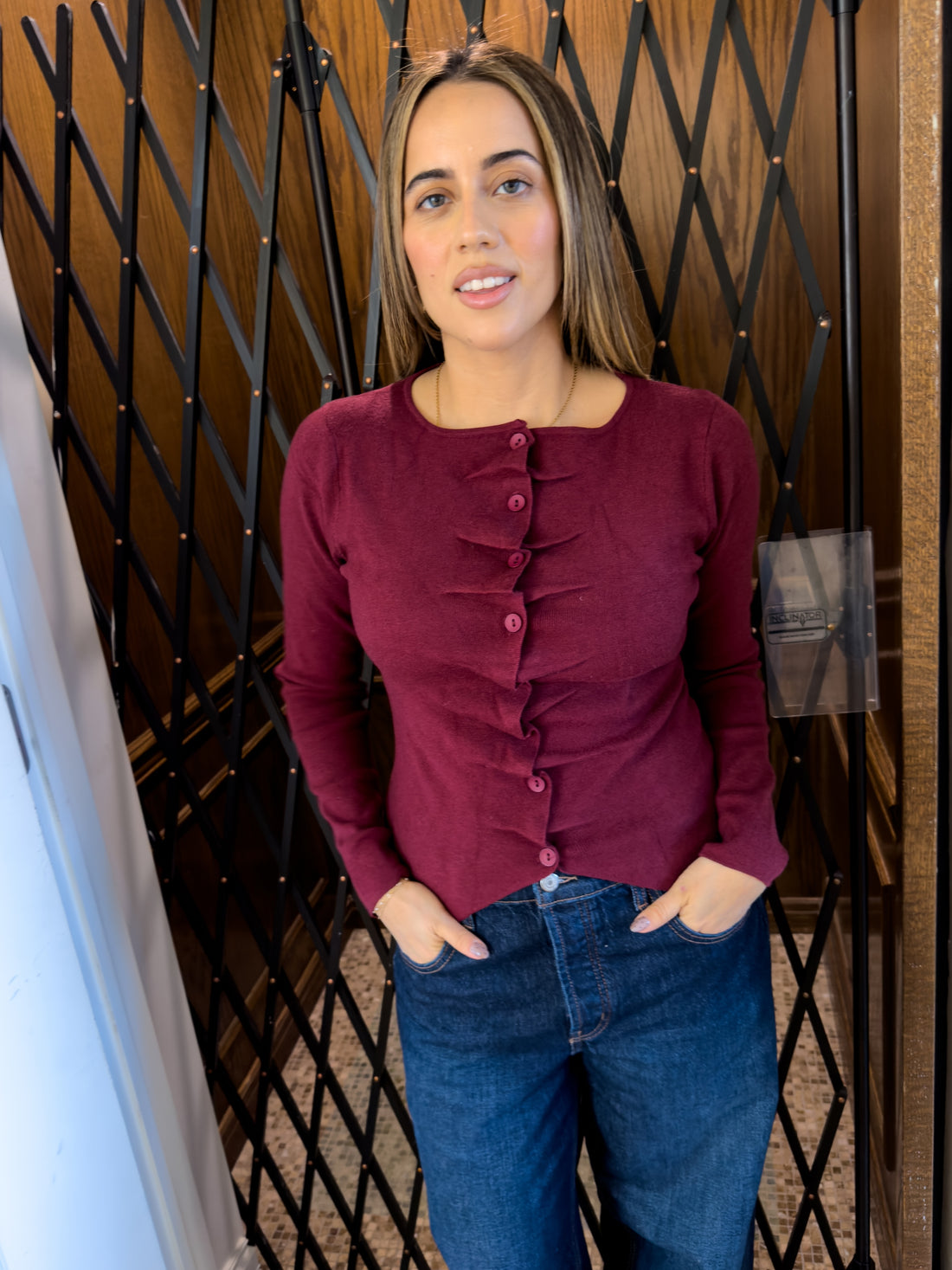 Bordeaux Ruffled Sweater