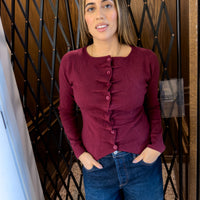 Bordeaux Ruffled Sweater