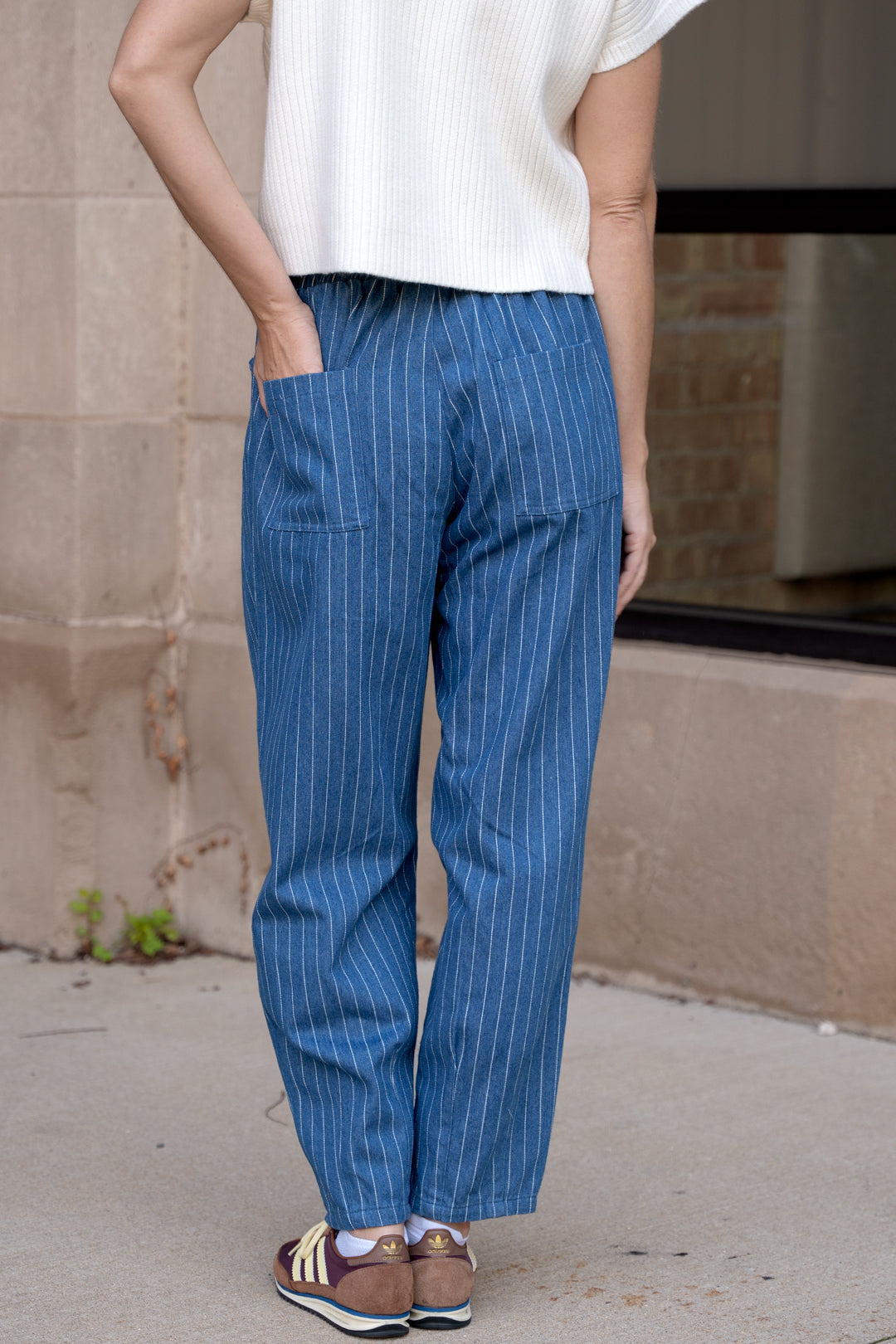 Antwerp Pinstripe Barrel Jeans