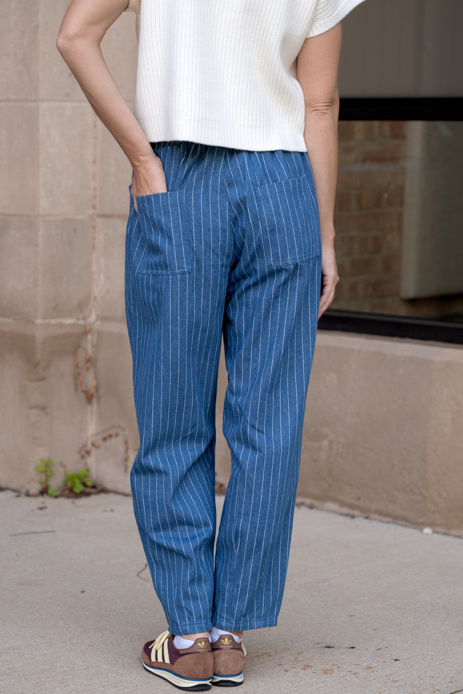 Antwerp Pinstripe Barrel Jeans