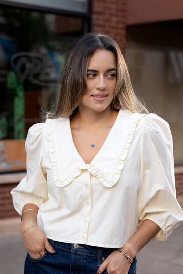 Vienna Pleated Collar Blouse