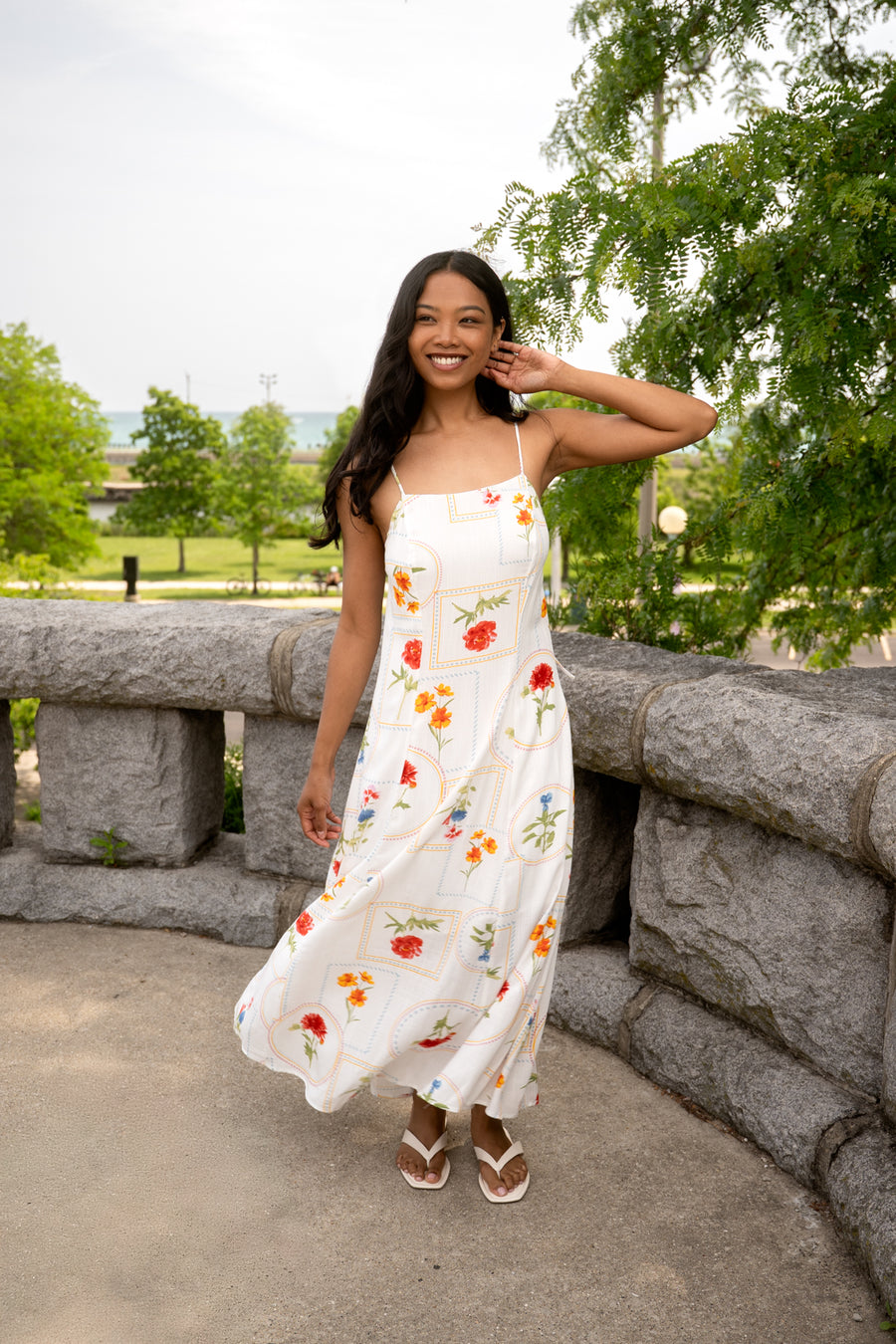 French Riviera Floral Dress